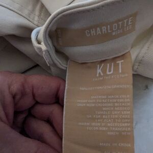 Kut from the Kloth Charlotte Ecru Wide Leg Jeans